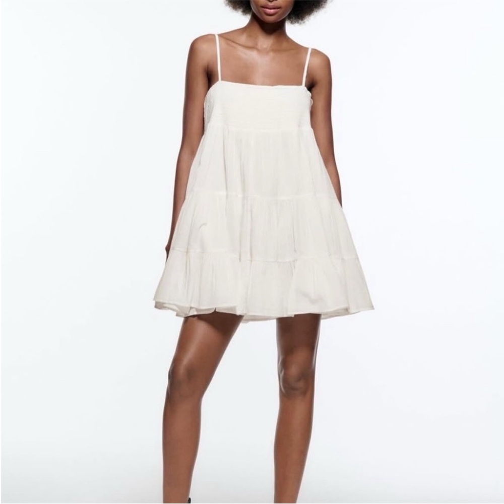 Zara White Babydoll Dress